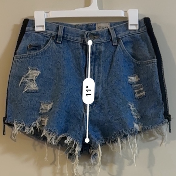 Furst of a Kind Denim Distressed Blue Shorts - Picture 9 of 9